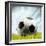 Soccer Ball Resting on Grass-null-Framed Photographic Print