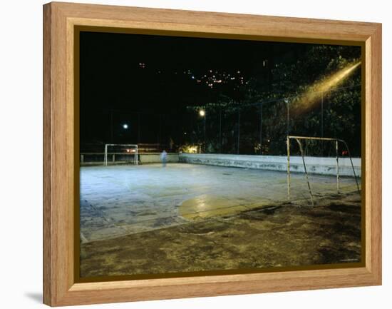 Soccer field Lit Up at Night, Rio de Janeiro, Brazil-null-Framed Premier Image Canvas