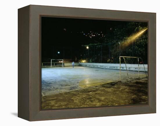 Soccer field Lit Up at Night, Rio de Janeiro, Brazil-null-Framed Premier Image Canvas