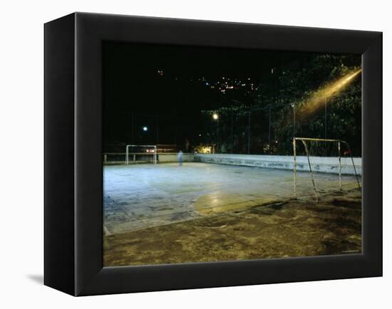 Soccer field Lit Up at Night, Rio de Janeiro, Brazil-null-Framed Premier Image Canvas