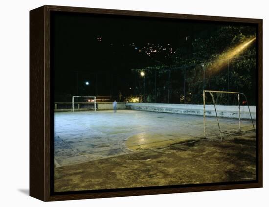 Soccer field Lit Up at Night, Rio de Janeiro, Brazil-null-Framed Premier Image Canvas