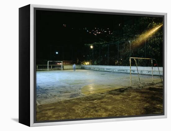 Soccer field Lit Up at Night, Rio de Janeiro, Brazil-null-Framed Premier Image Canvas