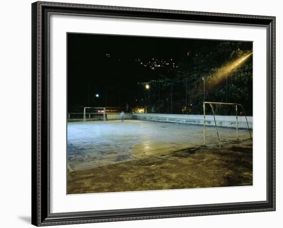 Soccer field Lit Up at Night, Rio de Janeiro, Brazil-null-Framed Photographic Print