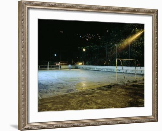 Soccer field Lit Up at Night, Rio de Janeiro, Brazil-null-Framed Photographic Print