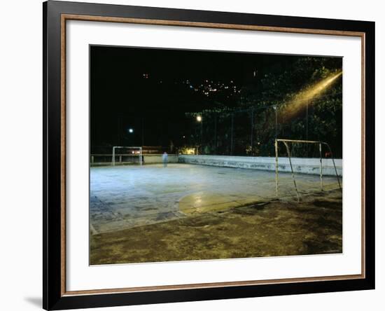 Soccer field Lit Up at Night, Rio de Janeiro, Brazil-null-Framed Photographic Print