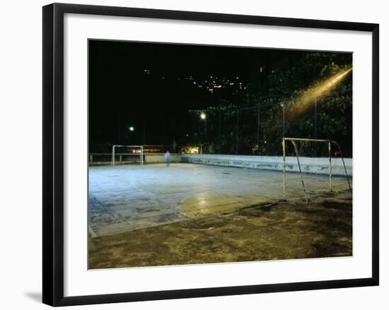 Soccer field Lit Up at Night, Rio de Janeiro, Brazil-null-Framed Photographic Print
