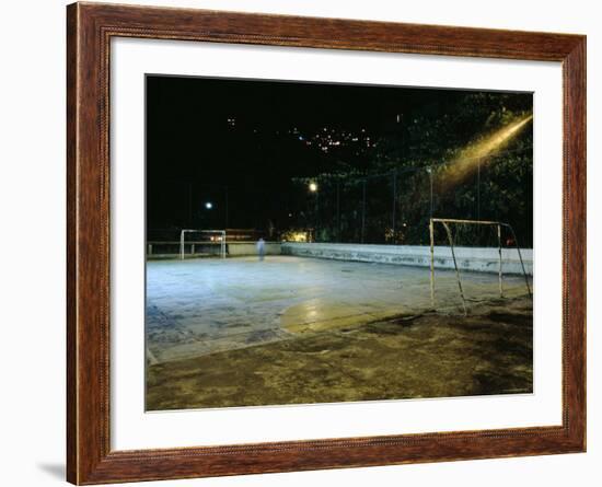 Soccer field Lit Up at Night, Rio de Janeiro, Brazil-null-Framed Photographic Print