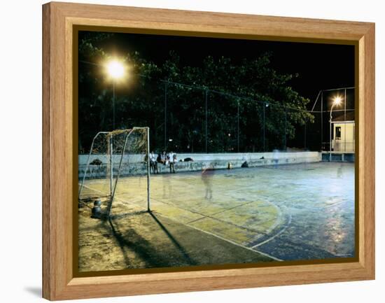 Soccer field Lit Up at Night, Rio de Janeiro, Brazil-null-Framed Premier Image Canvas