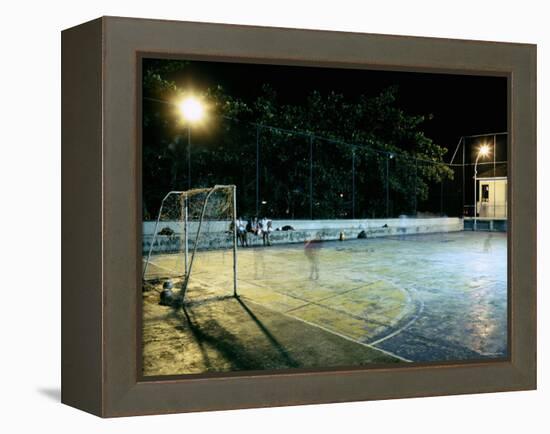 Soccer field Lit Up at Night, Rio de Janeiro, Brazil-null-Framed Premier Image Canvas