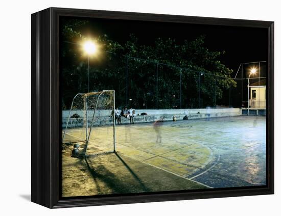 Soccer field Lit Up at Night, Rio de Janeiro, Brazil-null-Framed Premier Image Canvas