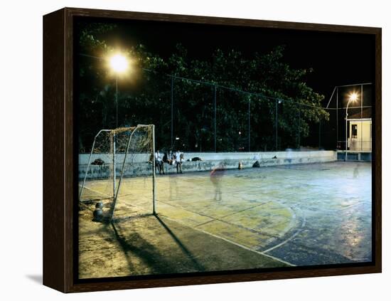 Soccer field Lit Up at Night, Rio de Janeiro, Brazil-null-Framed Premier Image Canvas