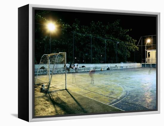 Soccer field Lit Up at Night, Rio de Janeiro, Brazil-null-Framed Premier Image Canvas