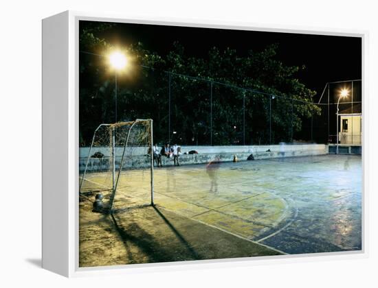 Soccer field Lit Up at Night, Rio de Janeiro, Brazil-null-Framed Premier Image Canvas