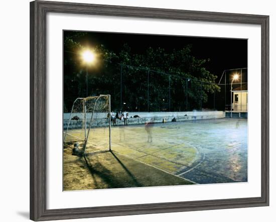 Soccer field Lit Up at Night, Rio de Janeiro, Brazil-null-Framed Photographic Print