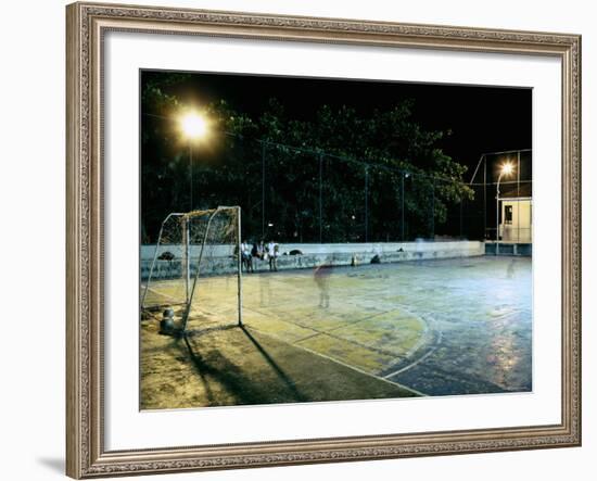 Soccer field Lit Up at Night, Rio de Janeiro, Brazil-null-Framed Photographic Print