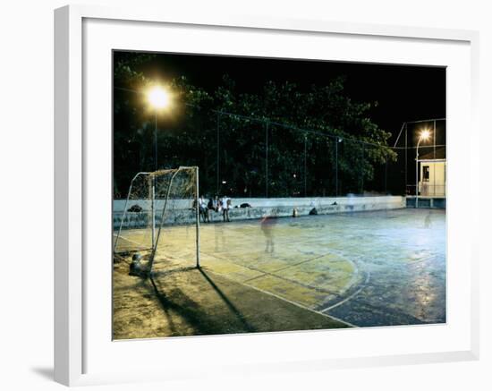 Soccer field Lit Up at Night, Rio de Janeiro, Brazil-null-Framed Photographic Print