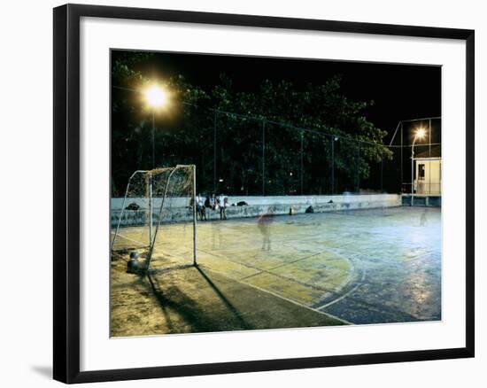 Soccer field Lit Up at Night, Rio de Janeiro, Brazil-null-Framed Photographic Print