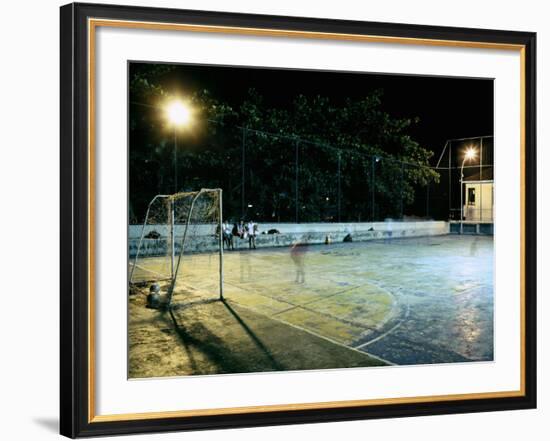 Soccer field Lit Up at Night, Rio de Janeiro, Brazil-null-Framed Photographic Print