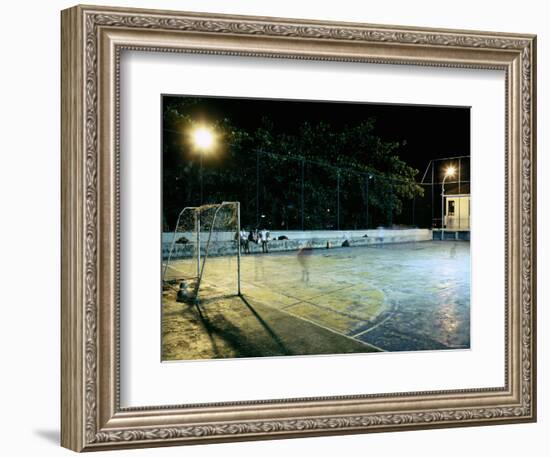 Soccer field Lit Up at Night, Rio de Janeiro, Brazil-null-Framed Photographic Print