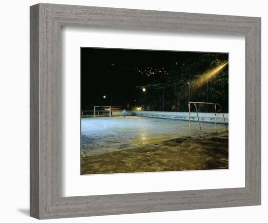 Soccer field Lit Up at Night, Rio de Janeiro, Brazil-null-Framed Photographic Print