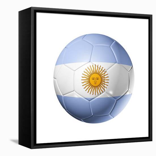 Soccer Football Ball With Argentina Flag-daboost-Framed Stretched Canvas