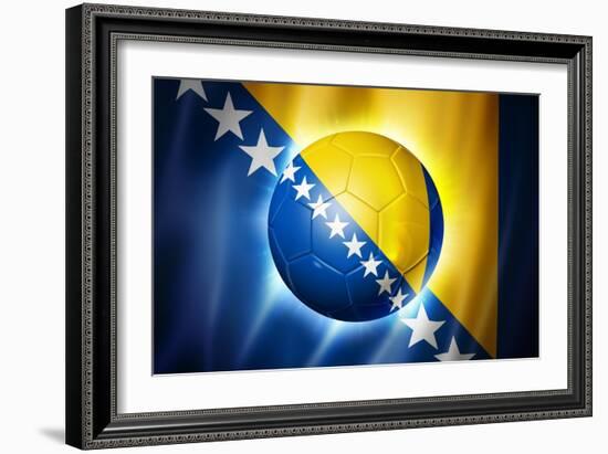 Soccer Football Ball with Bosnia and Herzegovina Flag-daboost-Framed Art Print