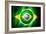 Soccer Football Ball with Brazil Flag-daboost-Framed Art Print