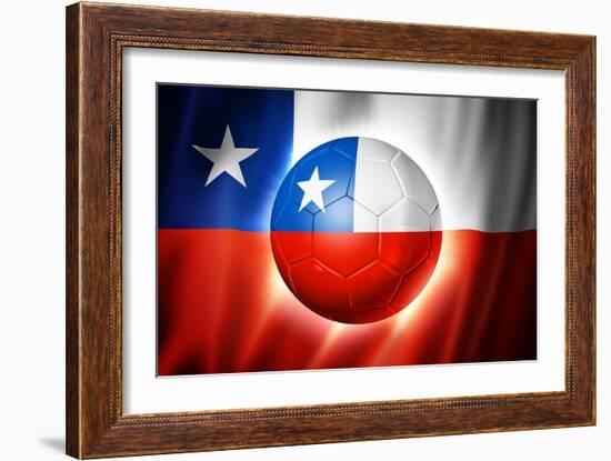 Soccer Football Ball with Chile Flag-daboost-Framed Art Print