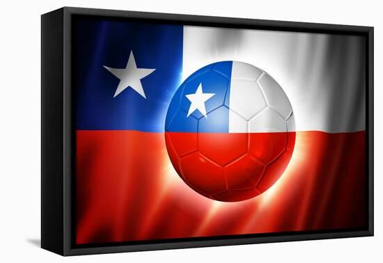 Soccer Football Ball with Chile Flag-daboost-Framed Stretched Canvas