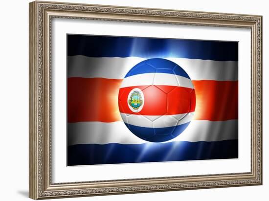 Soccer Football Ball with Costa Rica Flag-daboost-Framed Art Print