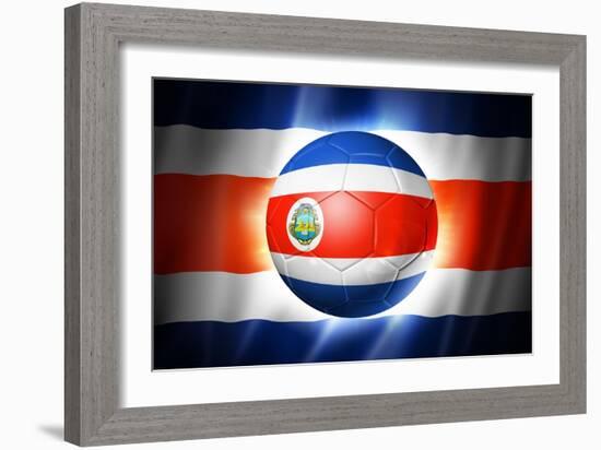Soccer Football Ball with Costa Rica Flag-daboost-Framed Art Print
