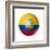 Soccer Football Ball with Ecuador Flag-daboost-Framed Art Print