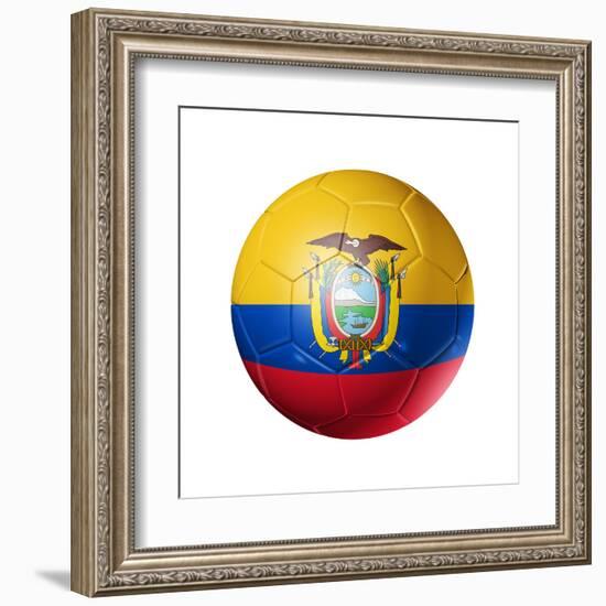 Soccer Football Ball with Ecuador Flag-daboost-Framed Art Print