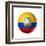 Soccer Football Ball with Ecuador Flag-daboost-Framed Art Print