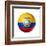 Soccer Football Ball with Ecuador Flag-daboost-Framed Art Print