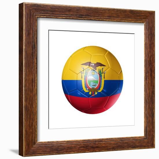 Soccer Football Ball with Ecuador Flag-daboost-Framed Art Print