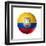 Soccer Football Ball with Ecuador Flag-daboost-Framed Art Print