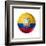 Soccer Football Ball with Ecuador Flag-daboost-Framed Art Print