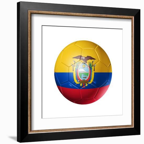 Soccer Football Ball with Ecuador Flag-daboost-Framed Art Print