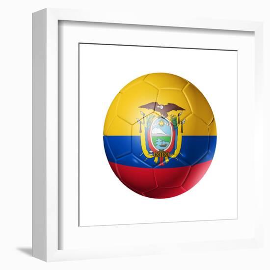 Soccer Football Ball with Ecuador Flag-daboost-Framed Art Print