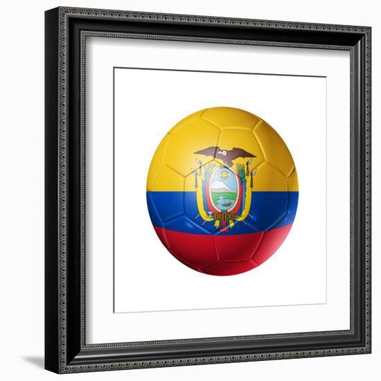 Soccer Football Ball with Ecuador Flag-daboost-Framed Art Print