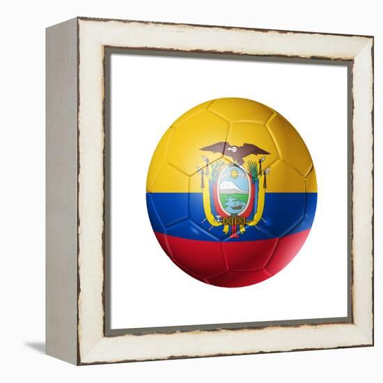 Soccer Football Ball with Ecuador Flag-daboost-Framed Stretched Canvas