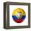 Soccer Football Ball with Ecuador Flag-daboost-Framed Stretched Canvas