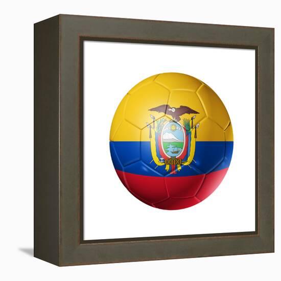 Soccer Football Ball with Ecuador Flag-daboost-Framed Stretched Canvas