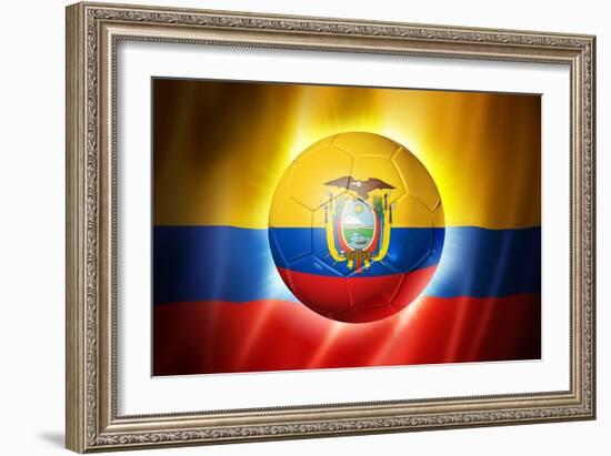 Soccer Football Ball with Ecuador Flag-daboost-Framed Premium Giclee Print