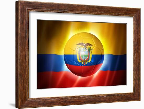 Soccer Football Ball with Ecuador Flag-daboost-Framed Premium Giclee Print