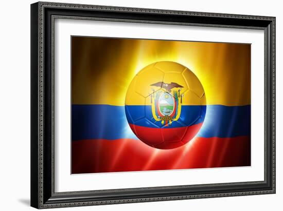 Soccer Football Ball with Ecuador Flag-daboost-Framed Art Print