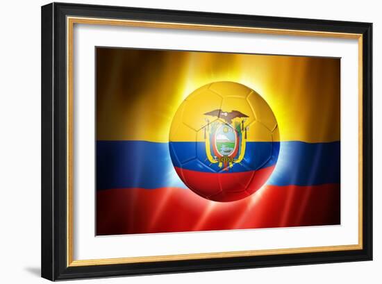 Soccer Football Ball with Ecuador Flag-daboost-Framed Art Print