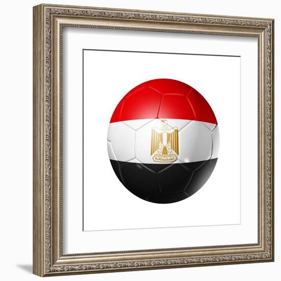 Soccer Football Ball With Egypt Flag-daboost-Framed Art Print