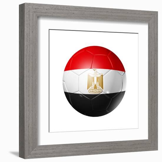 Soccer Football Ball With Egypt Flag-daboost-Framed Art Print